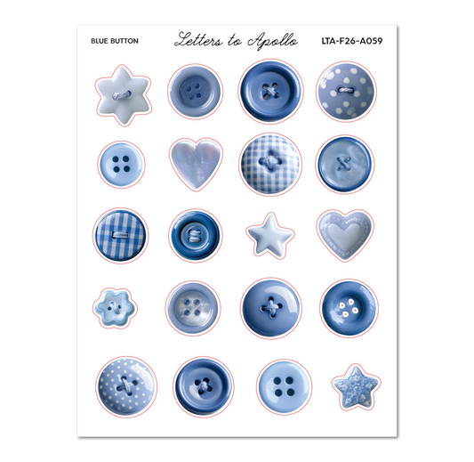 Letters to Apollo - Blue Buttons Sticker Sheet