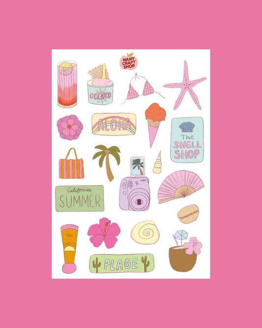 COMING SOON: Nany Craft Shop - A5 Summer Girl Sticker Sheet