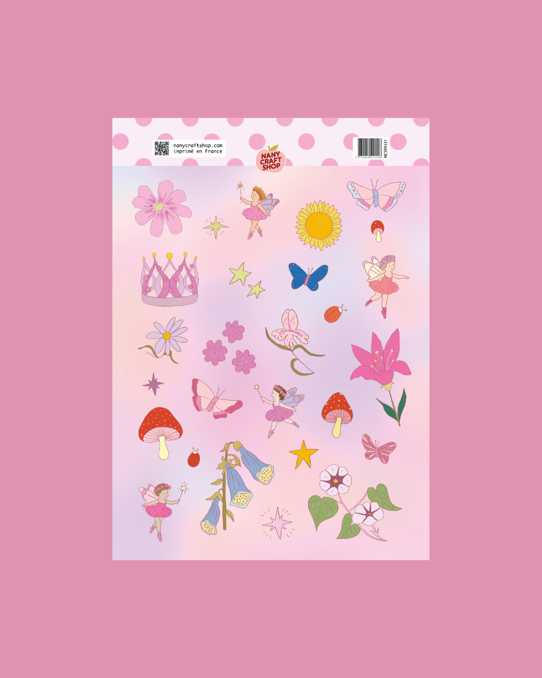 Coming Soon: Nany Craft Shop - A5 Fairy Sticker Sheet