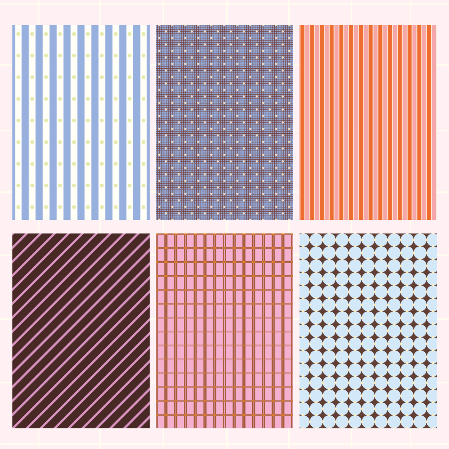 Stripes and Dots Mixed Print Sticky Back Journal Paper