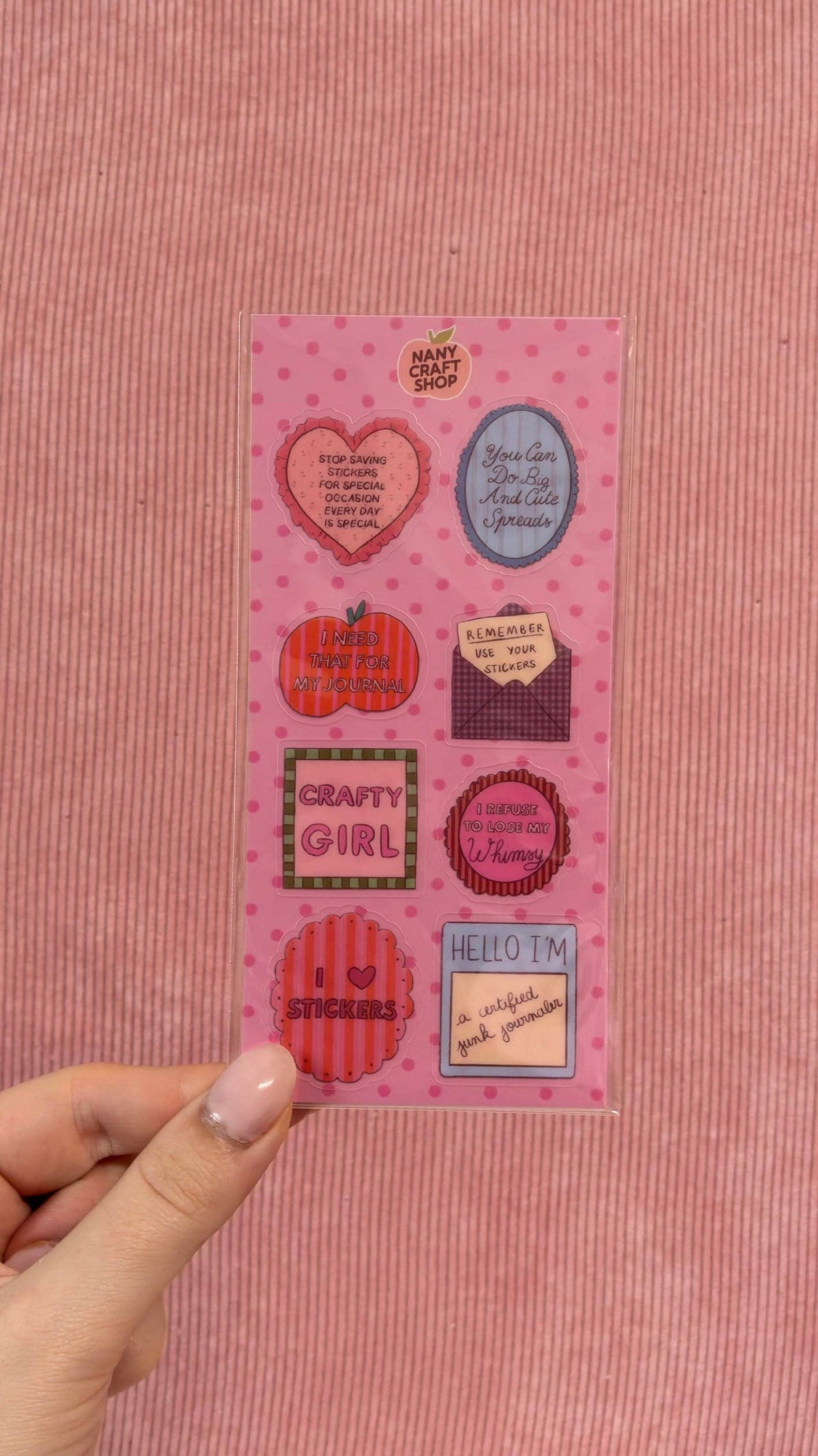 Coming Soon: Nany Craft Shop - Crafty Girl Messages Transparent Sticker Sheet