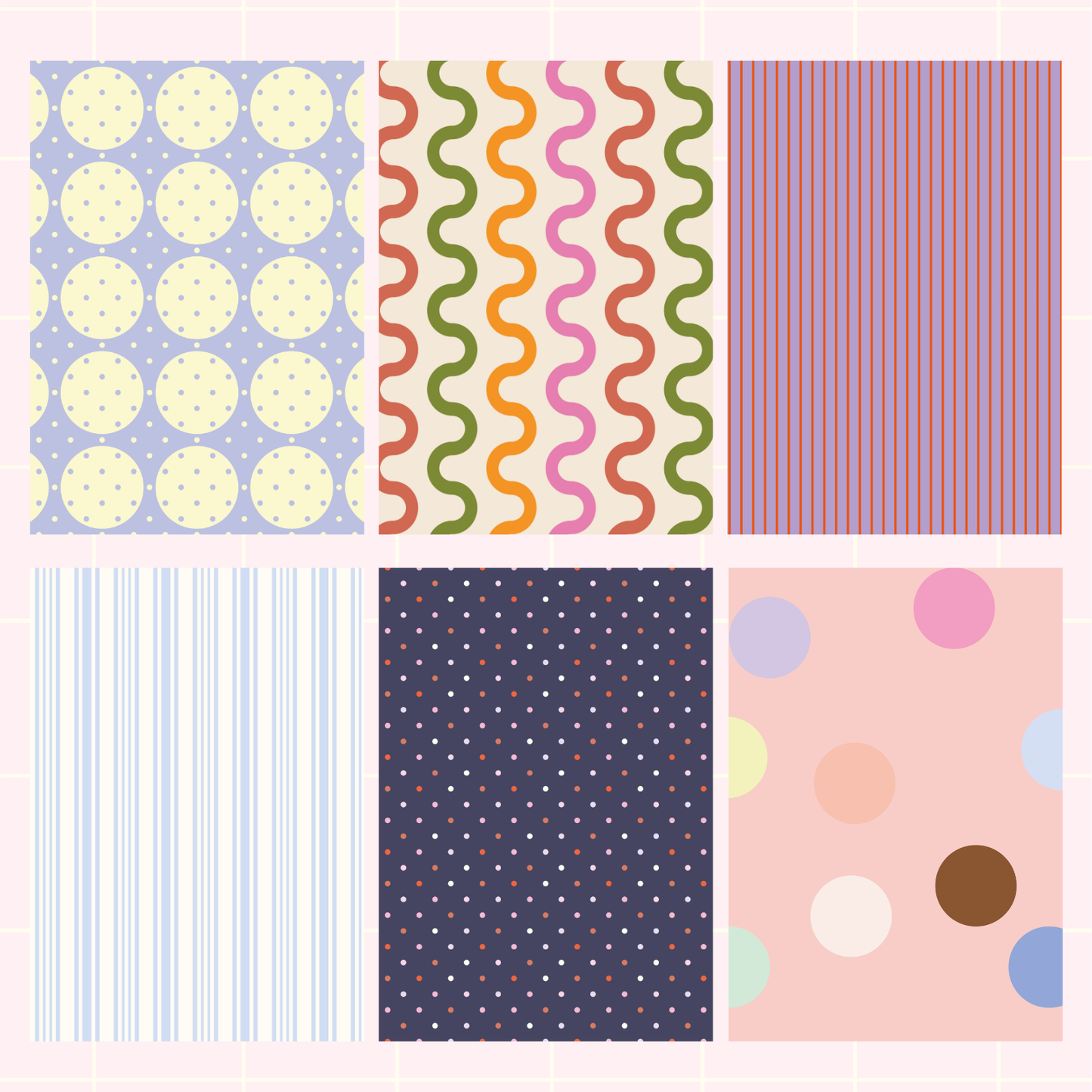 Stripes and Dots Mixed Print Sticky Back Journal Paper