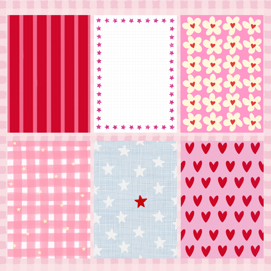 Lover Girl Mixed Print Sticky Back Journal Paper