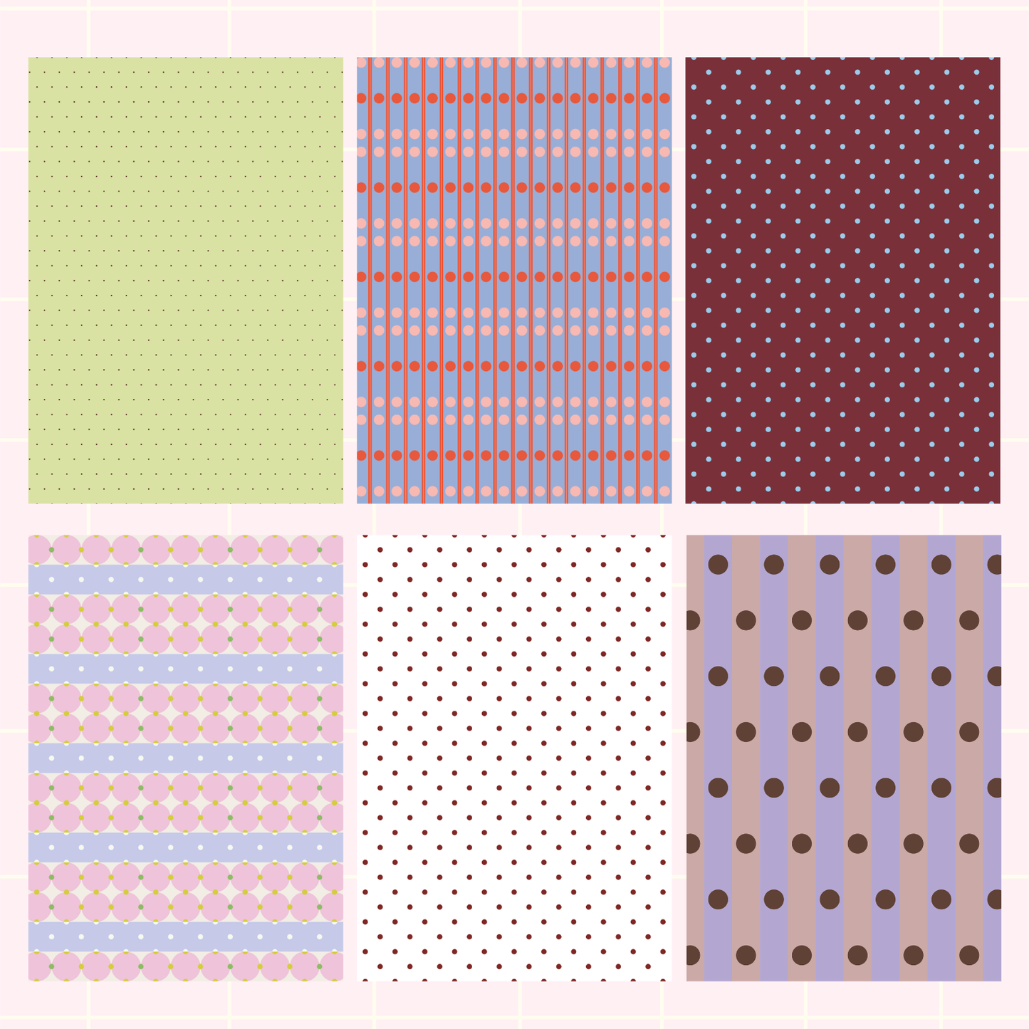 Stripes and Dots Mixed Print Sticky Back Journal Paper