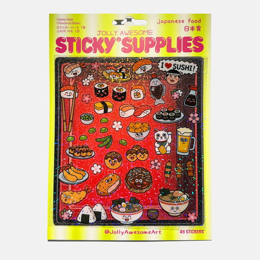 COMING SOON: Jolly Awesome - A5 Japanese Food Holographic Sticker Sheet