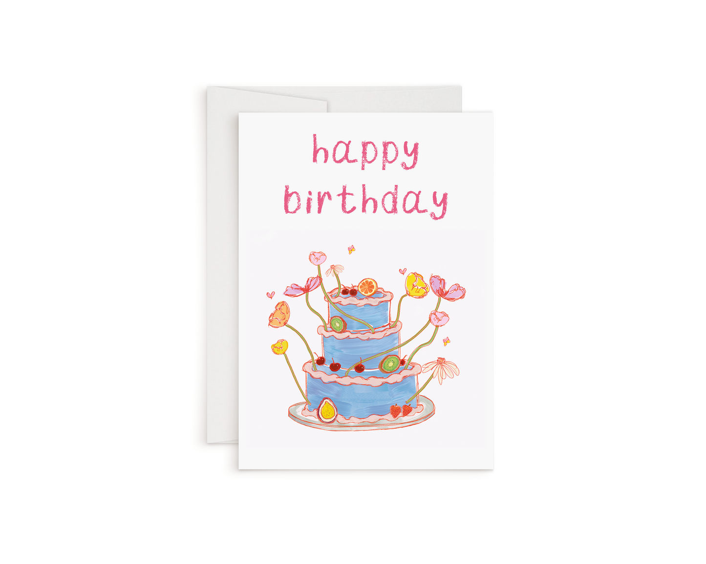 Flower Cake Birthday Card
