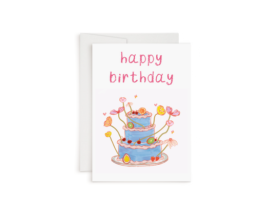 Flower Cake Birthday Card
