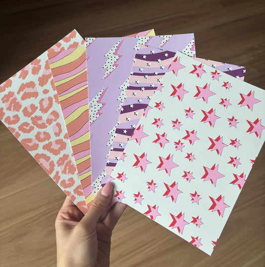 Retro Printed Crafting Paper Pack
