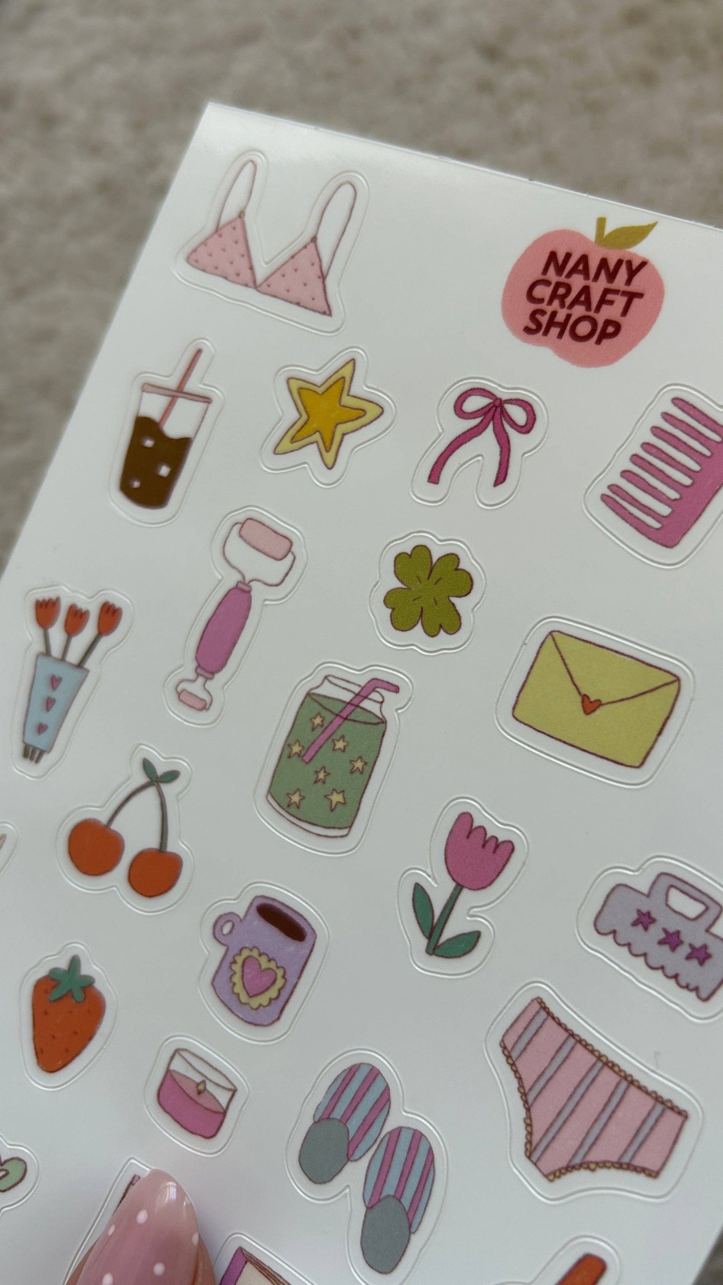 NanyCraftShop - A6 Girly Things Sticker Sheet