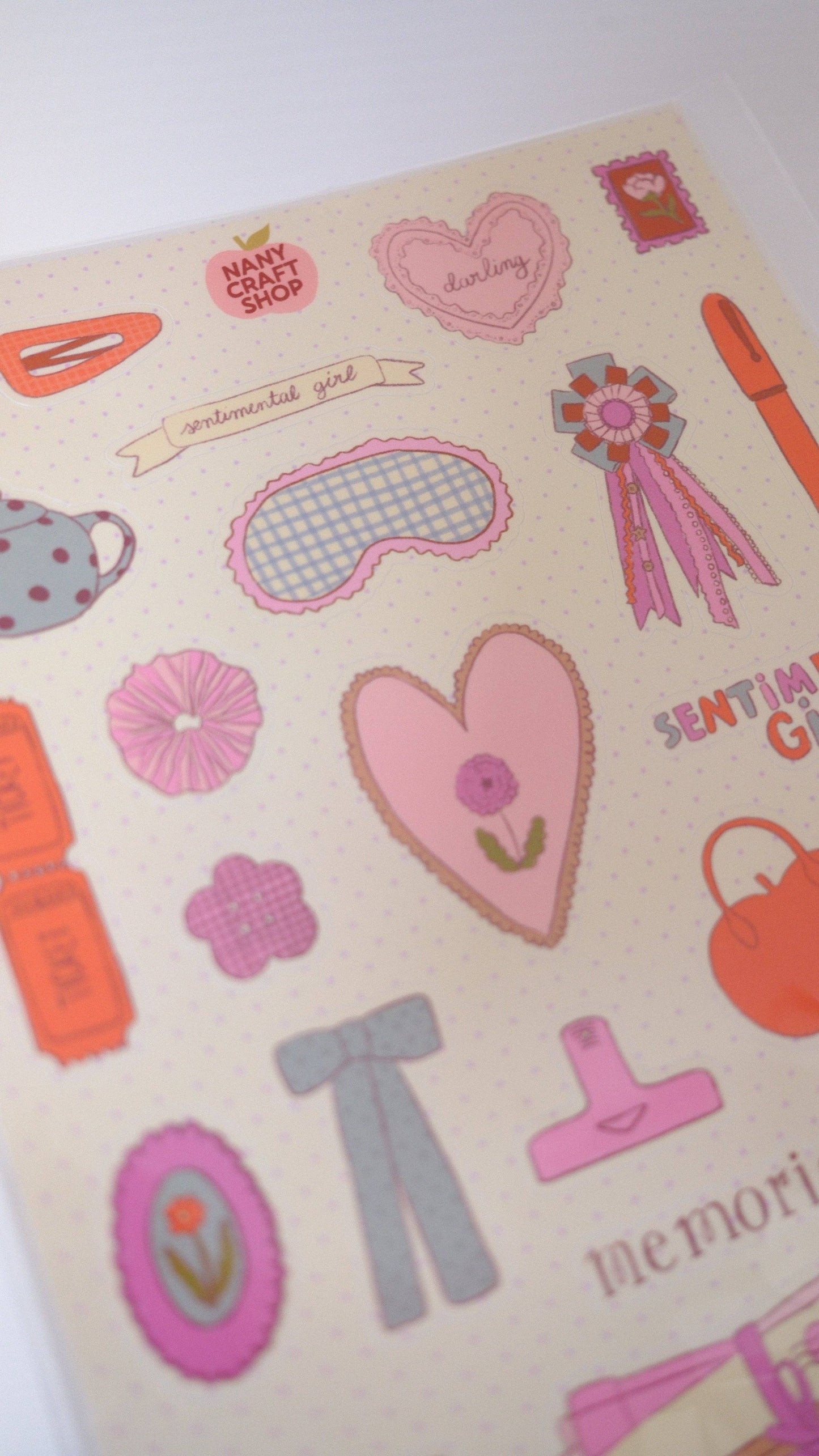 COMING SOON: Nany Craft Shop - A5 Sentimental Girl Sticker Sheet