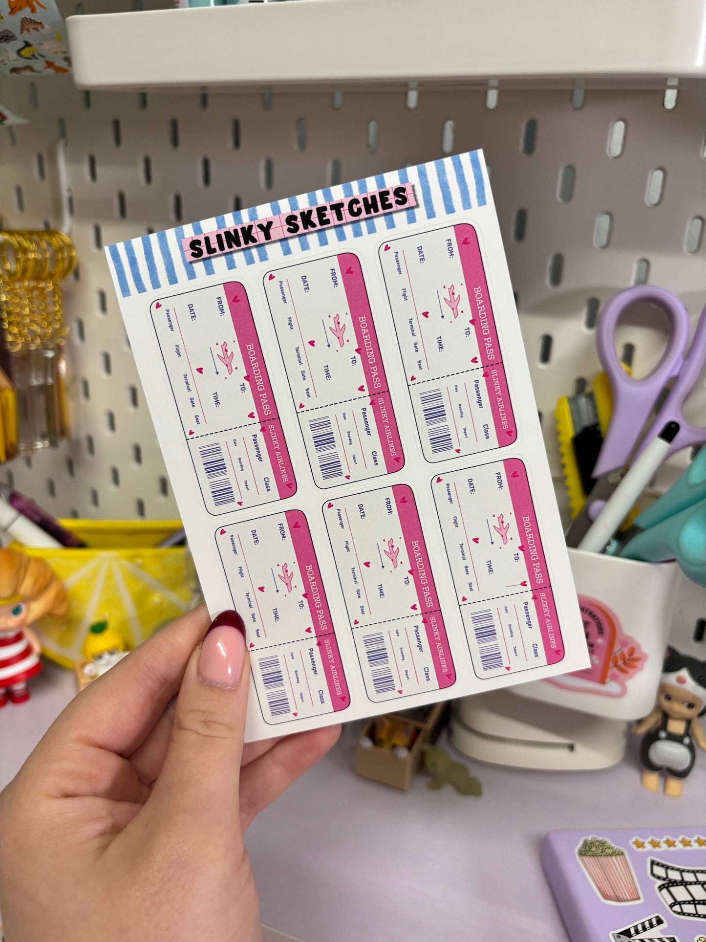 COMING SOON: Slinky Sketches - Slinky Airlines A6 Matte Sticker Sheet