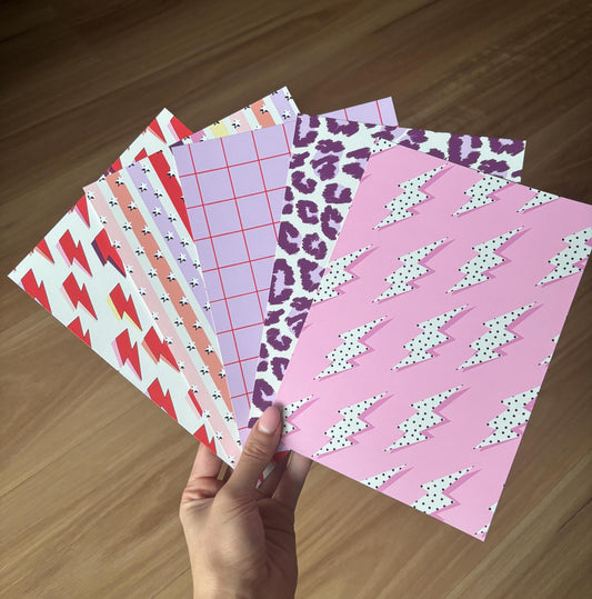 Retro Printed Crafting Paper Pack
