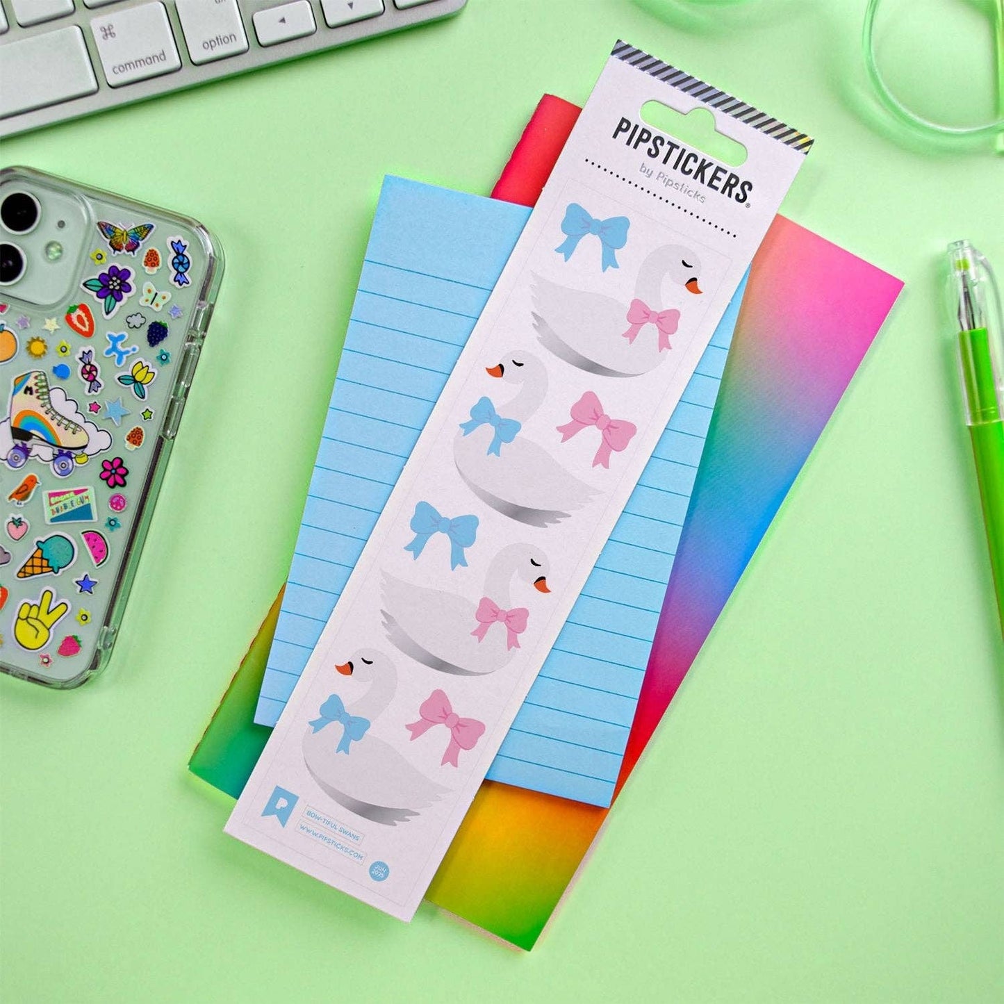 Pipsticks Bow-tiful Swans Sticker Sheet