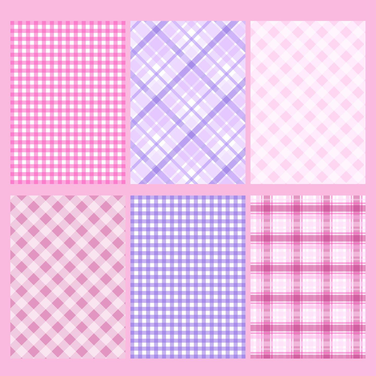 Pink and Purple Gingham Journal Paper Pack