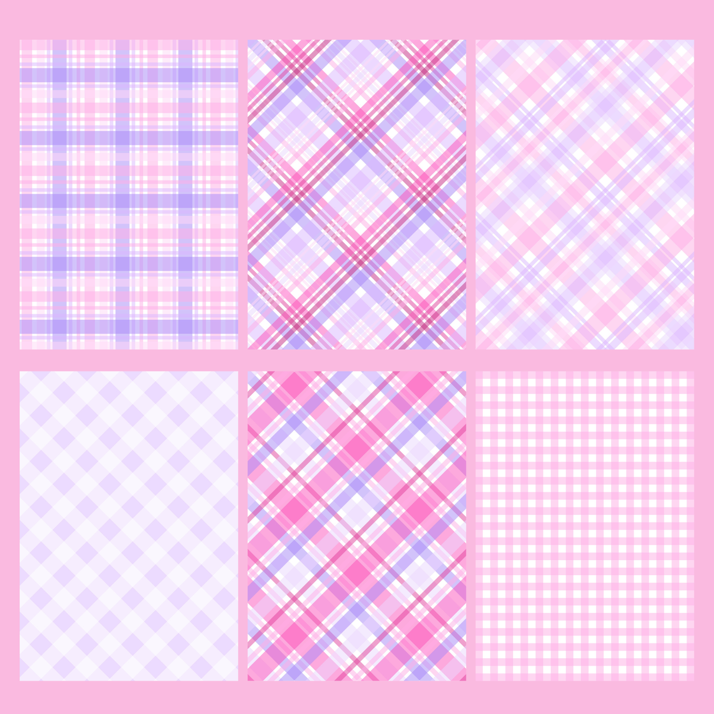 Pink and Purple Gingham Journal Paper Pack