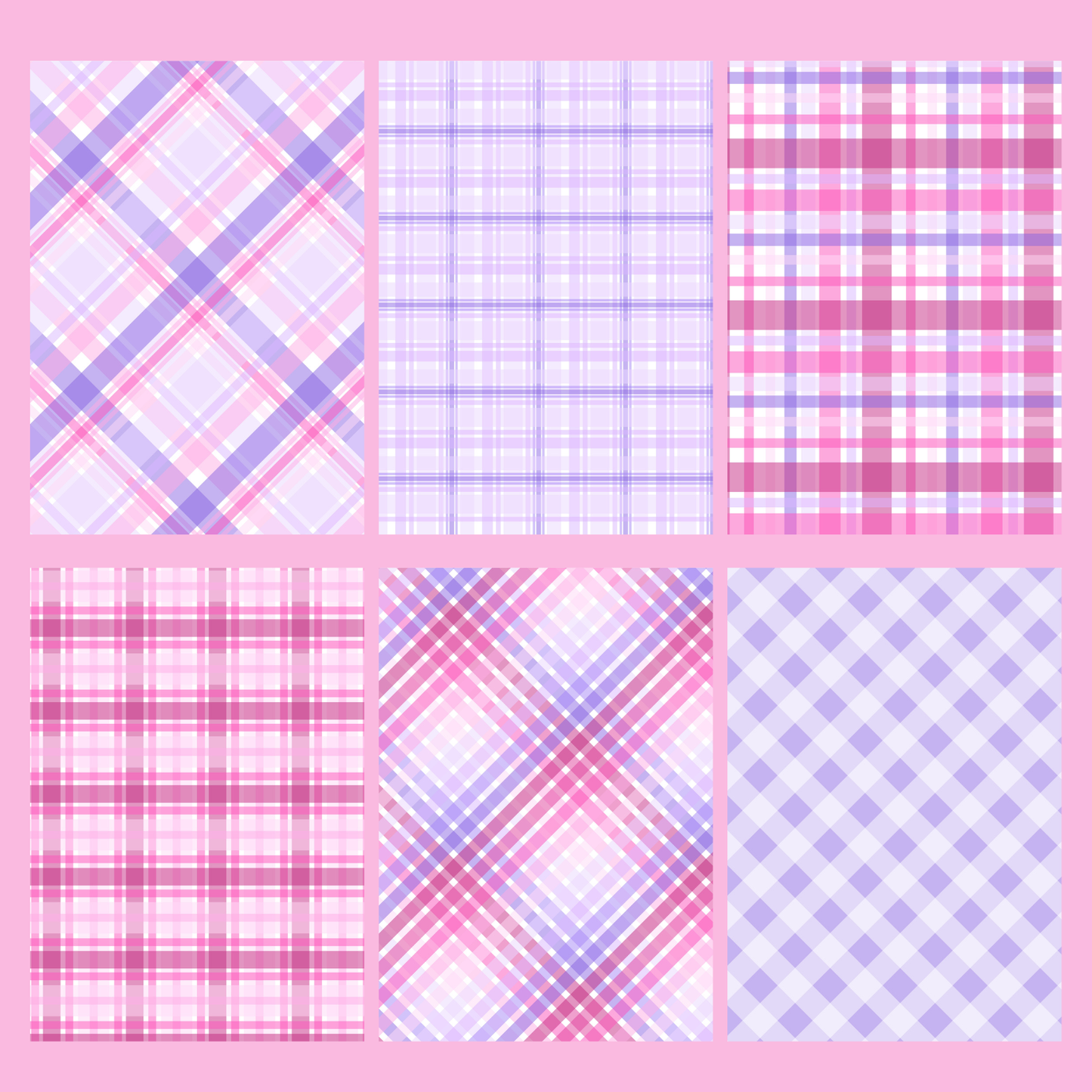 Pink and Purple Gingham Journal Paper Pack