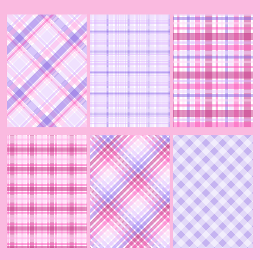 Pink and Purple Gingham Journal Paper Pack