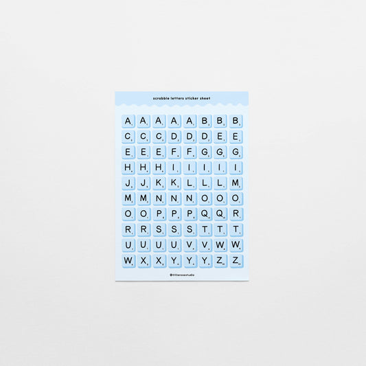 Tillie Rose Studio - Blue Scrabble Letters Sticker Sheet