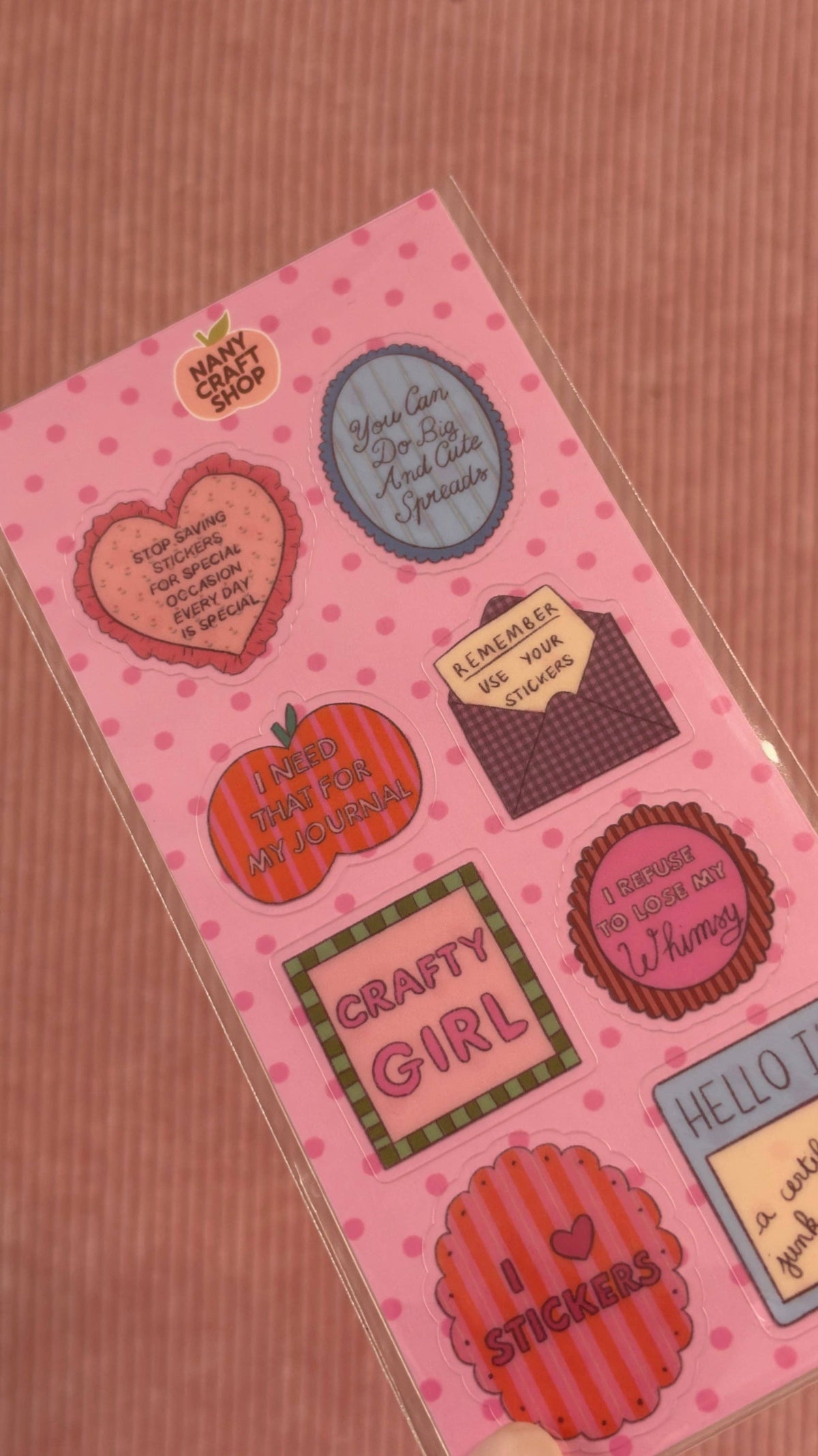 Coming Soon: Nany Craft Shop - Crafty Girl Messages Transparent Sticker Sheet