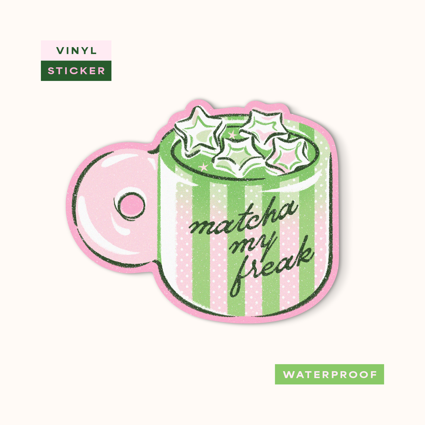 Coming Soon: Reverie Realm - Matcha my freak | Vinyl Waterproof Sticker