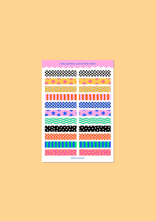 Funky Washi Sticker Sheet