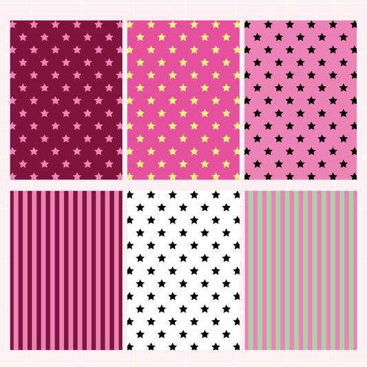 Pink Mixed Print Scrapbook Paper Pack