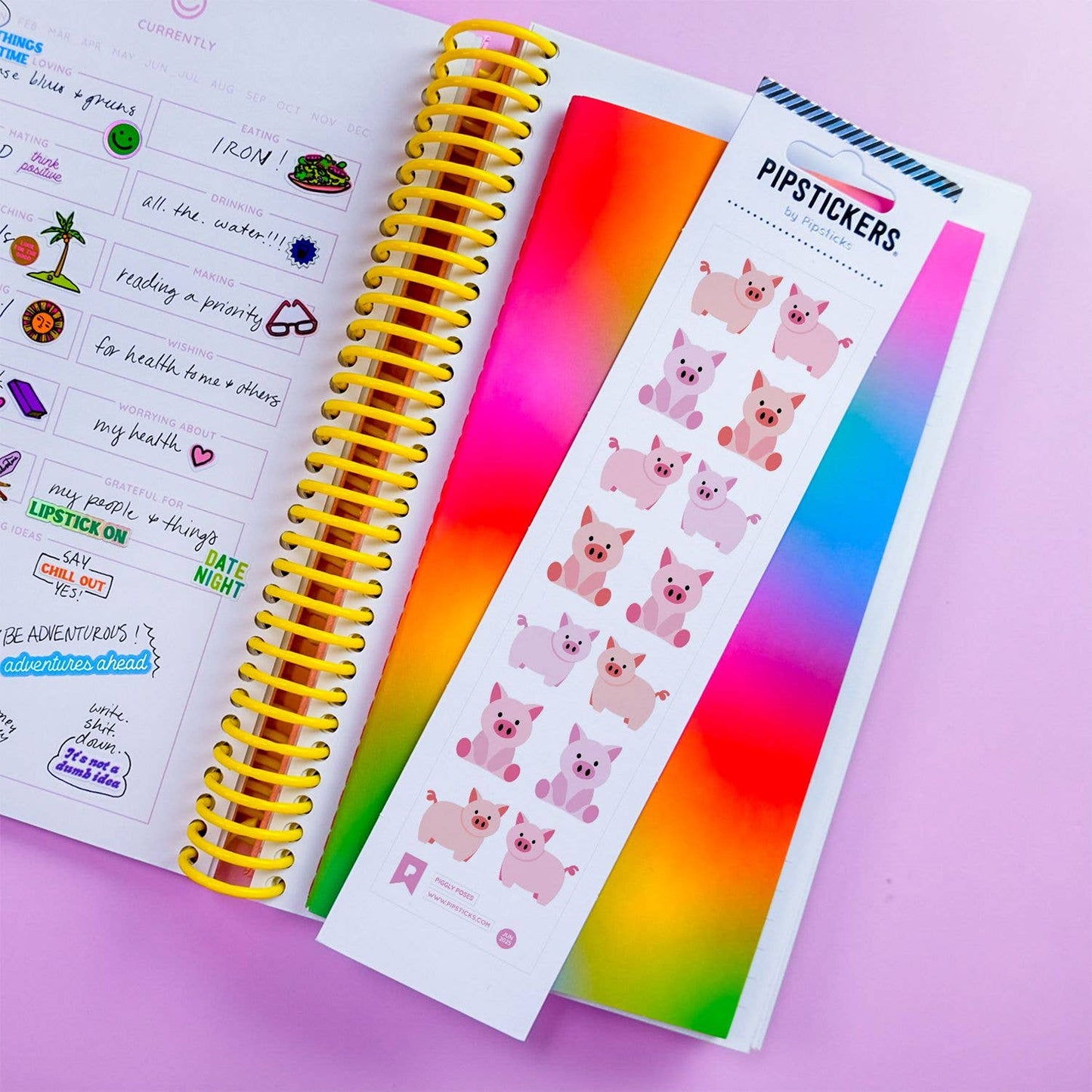 Pipsticks Piggly Poses Sticker Sheet