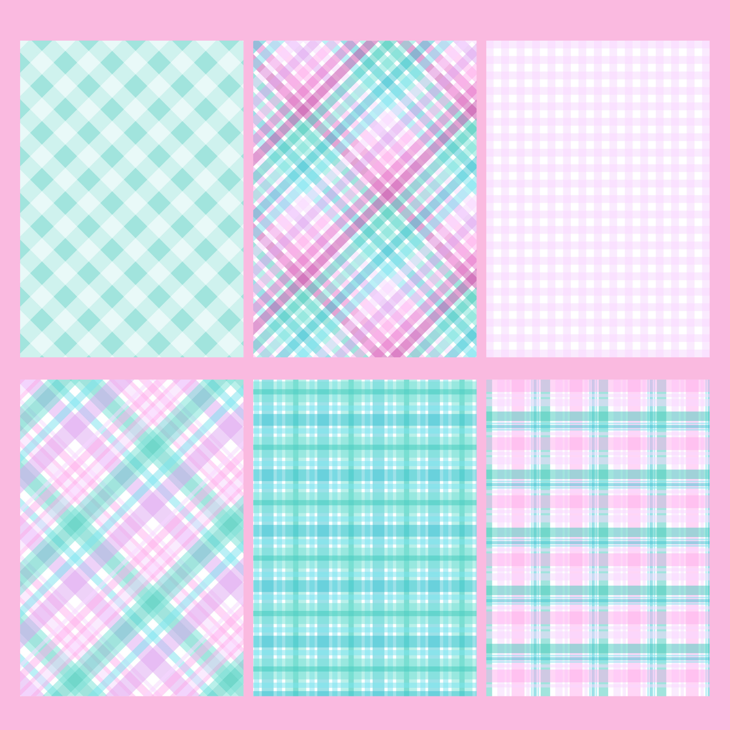 Pink and Turquoise Gingham Journal Paper Pack