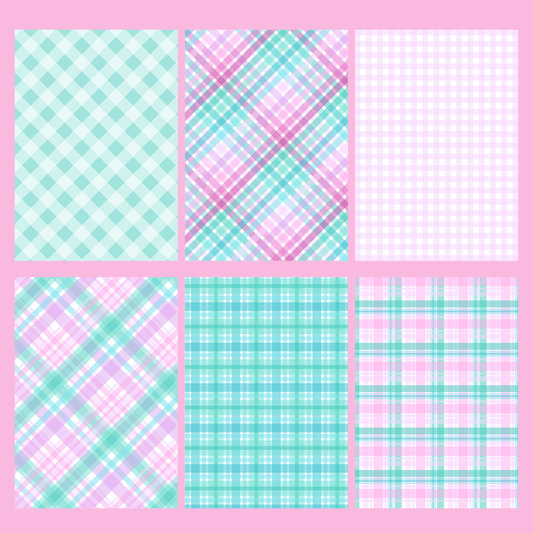 Pink and Turquoise Gingham Journal Paper Pack