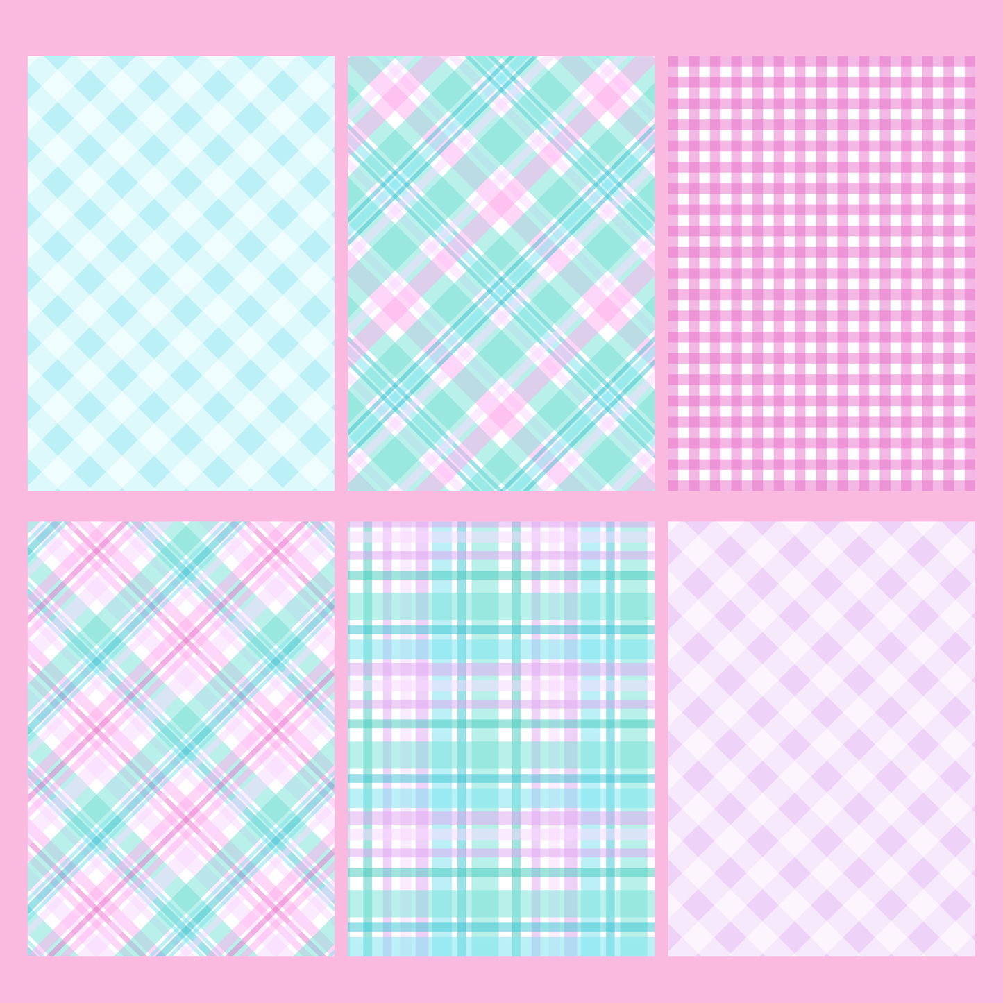 Pink and Turquoise Gingham Journal Paper Pack