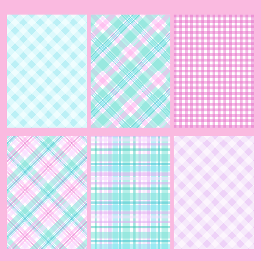 Pink and Turquoise Gingham Journal Paper Pack