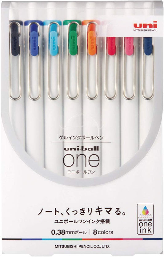 COMING SOON: Mitsubishi Uni-ball One Pen - 0.38mm - 8 Colour Set