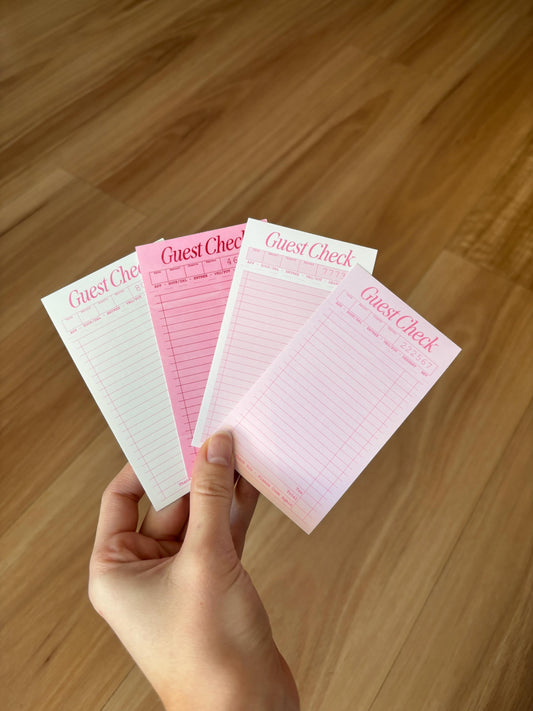 Hot Pink Guest Check Sticker Set