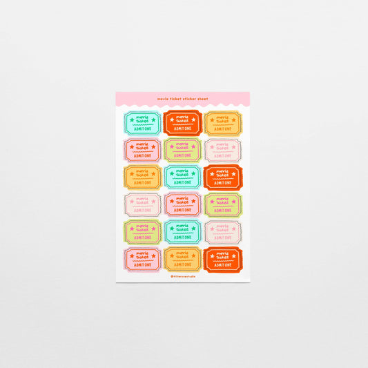Tillie Rose Studio - Bright Movie Ticket Sticker Sheet