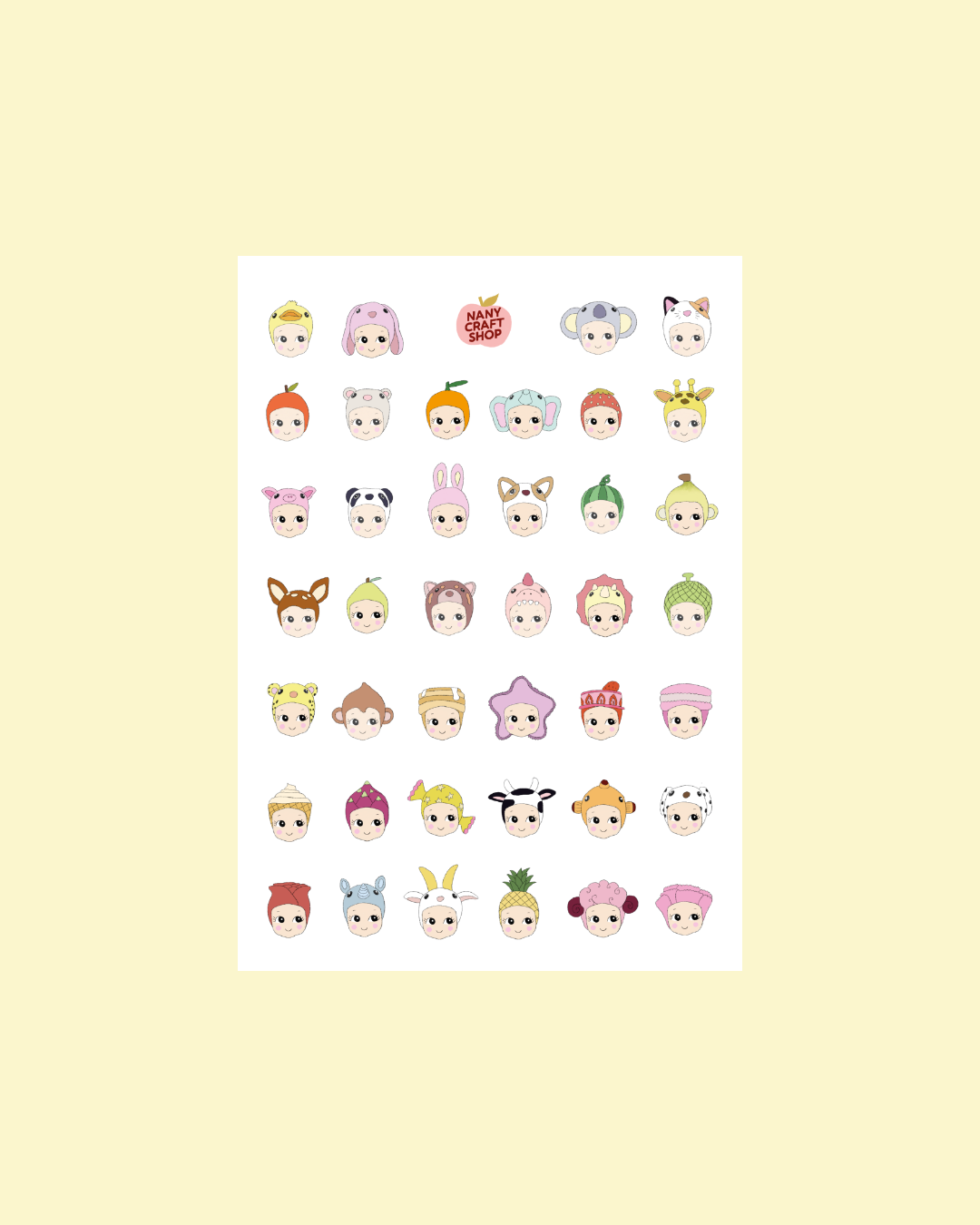 NanyCraftShop A5 Mini Babies Sticker Sheet