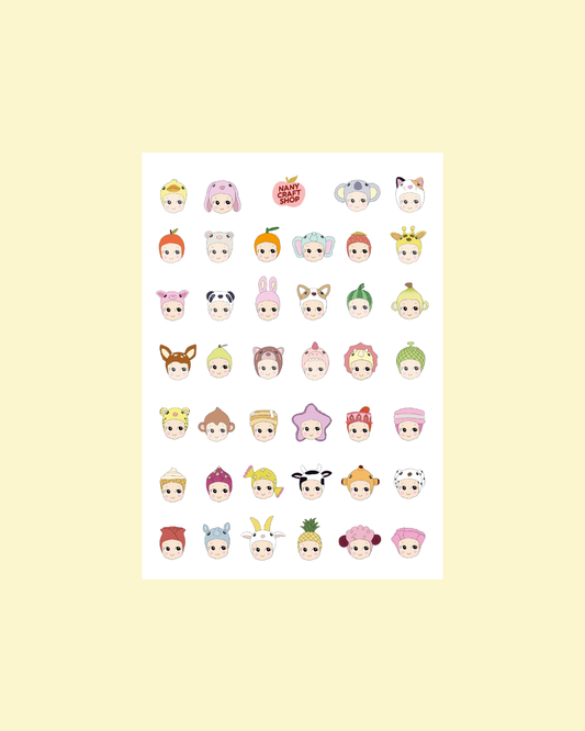 NanyCraftShop A5 Mini Babies Sticker Sheet