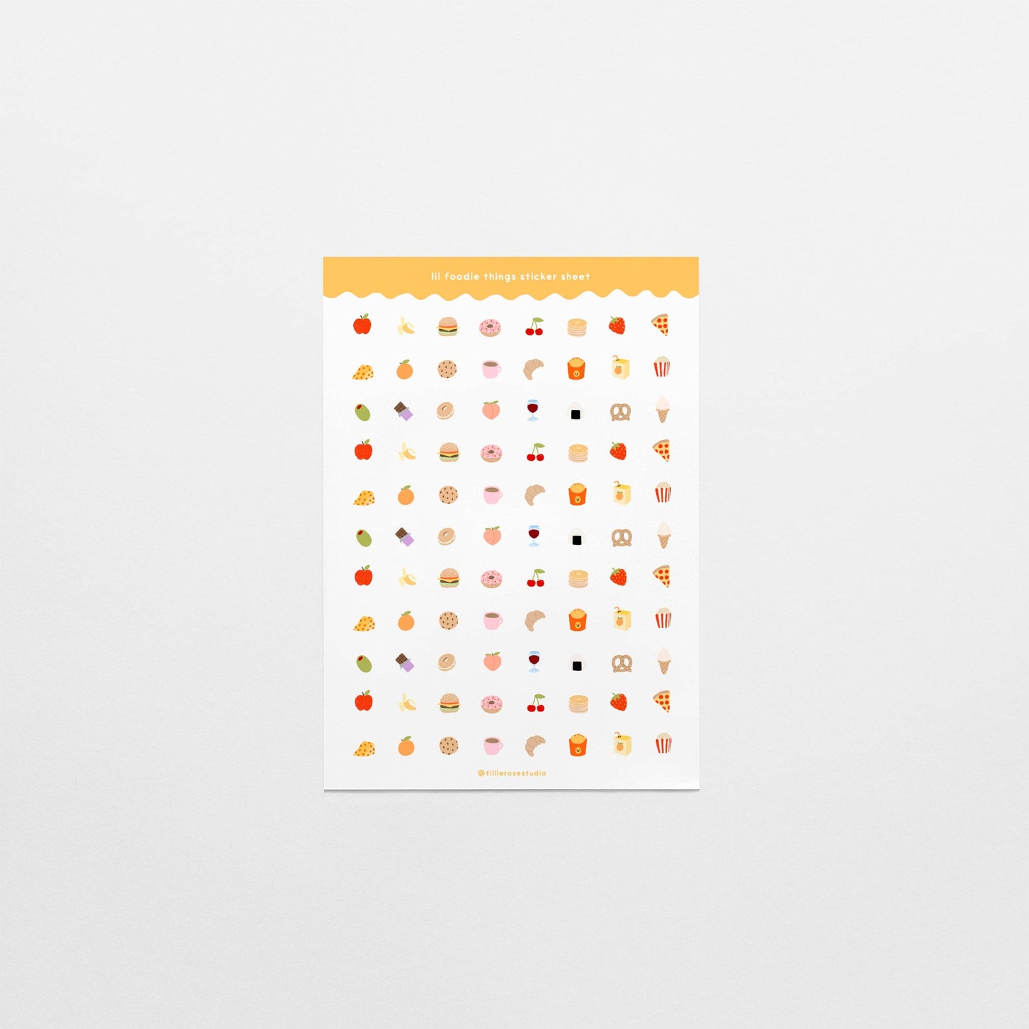 COMING SOON: Tillie Rose Studio - Lil Foodie Things Clear Vinyl Sticker Sheet