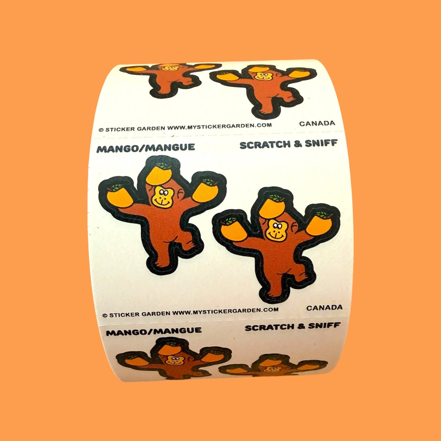 COMING SOON: Sticker Garden - Sticker off the Roll - Monkey Mango Scratch and Sniff