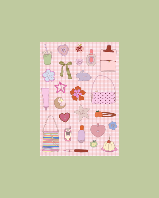 NanyCraftShop - A5 What's in my bag Sticker Sheet
