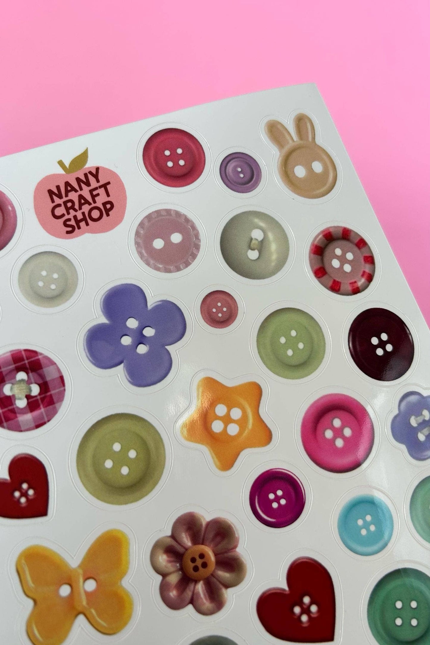 NanyCraftShop A5 Button Sticker Sheet