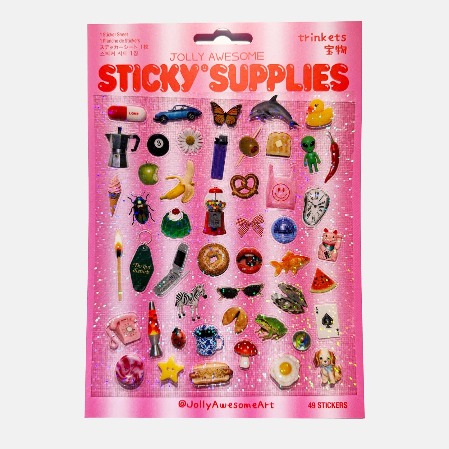 COMING SOON: Jolly Awesome - A5 Trinkets Holographic Sticker Sheet