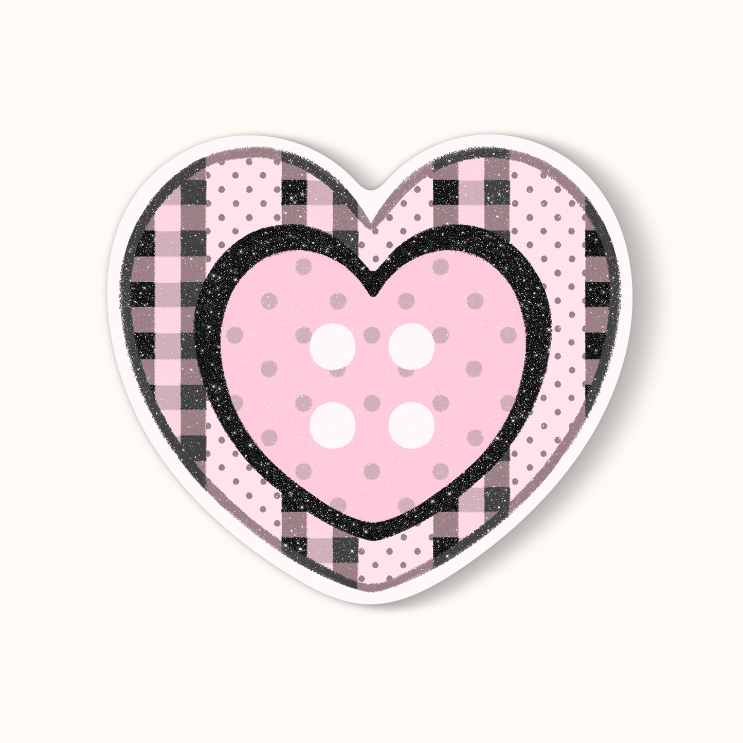 Coming Soon: Reverie Realm - Heart Button (Pink) | Vinyl Waterproof Sticker