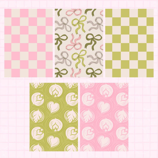 Strawberry Matcha Scrapbook Paper Pack