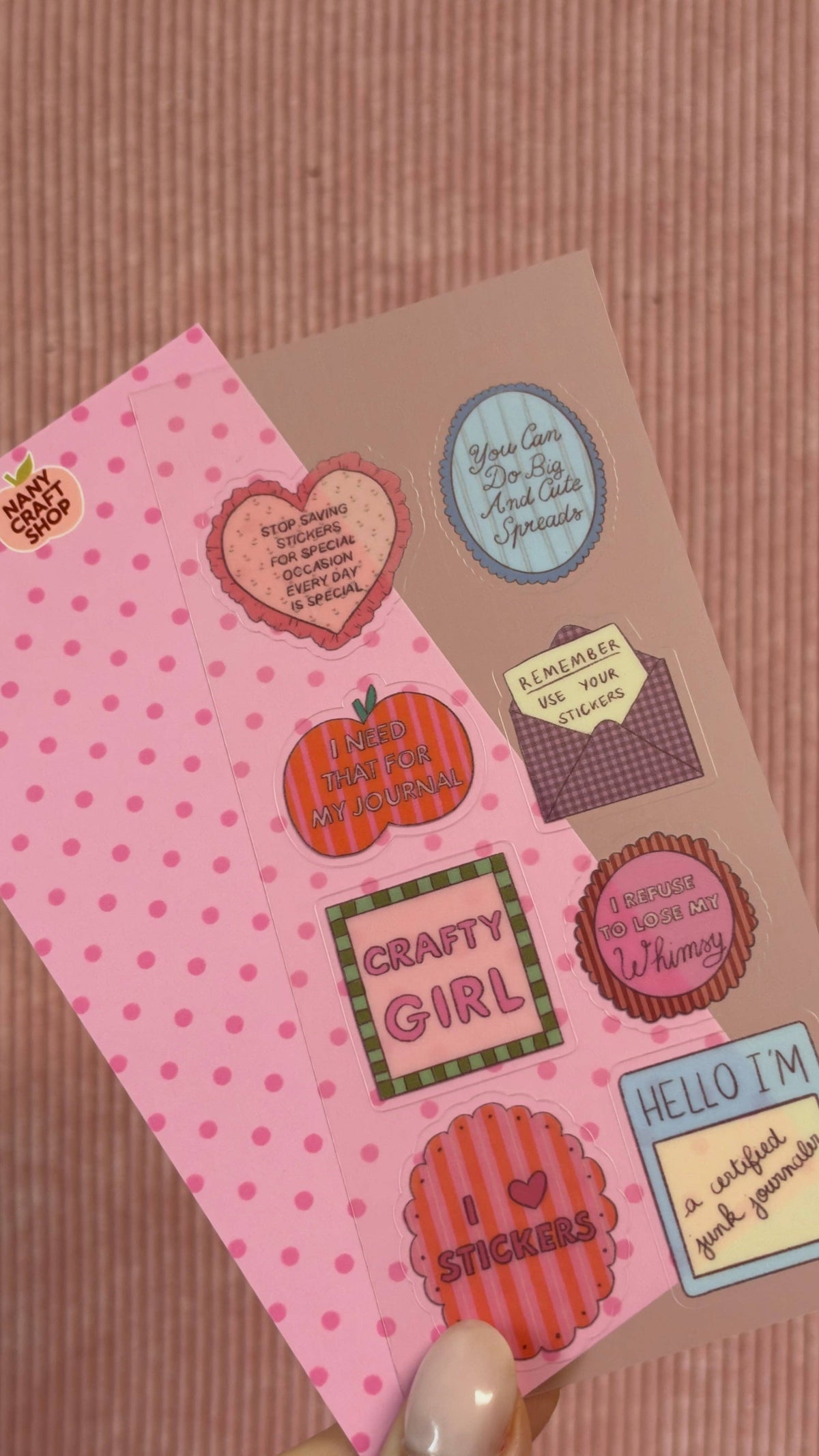 Coming Soon: Nany Craft Shop - Crafty Girl Messages Transparent Sticker Sheet