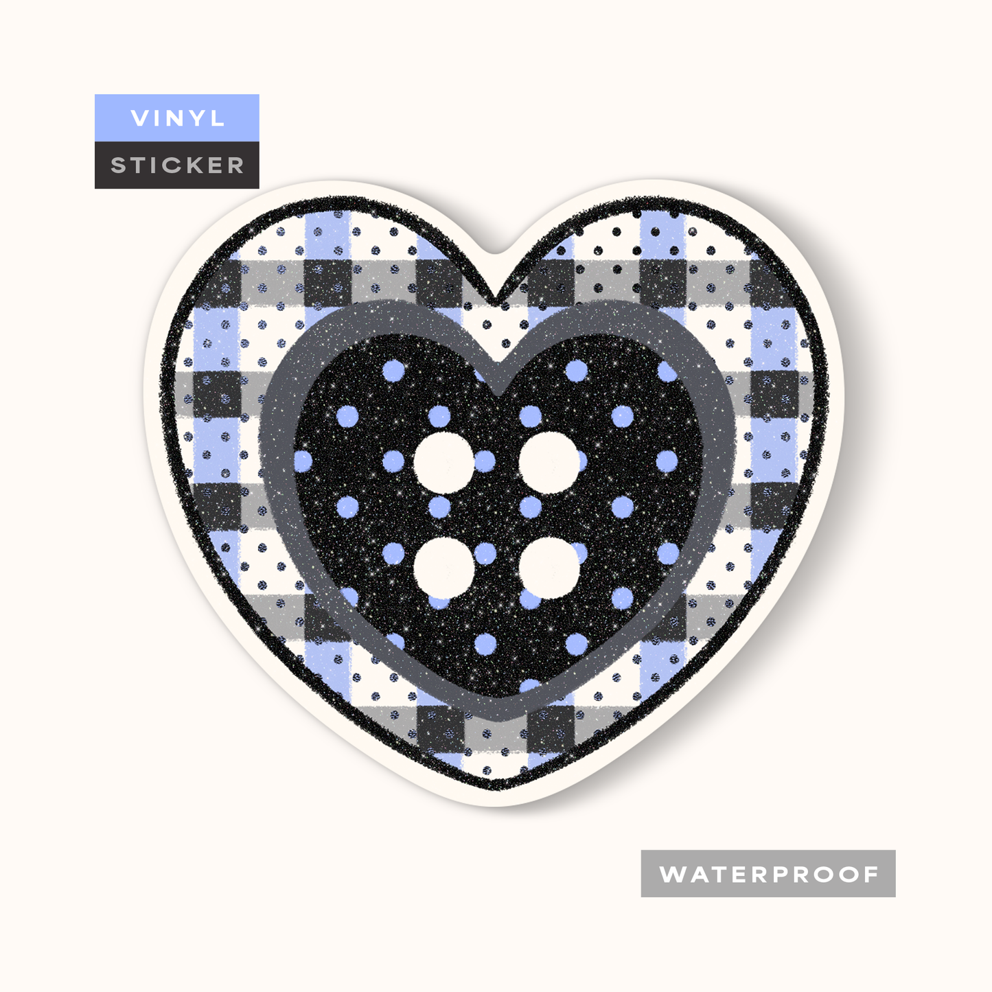 Coming Soon: Reverie Realm - Heart Button (Periwinkle) | Vinyl Waterproof Sticker