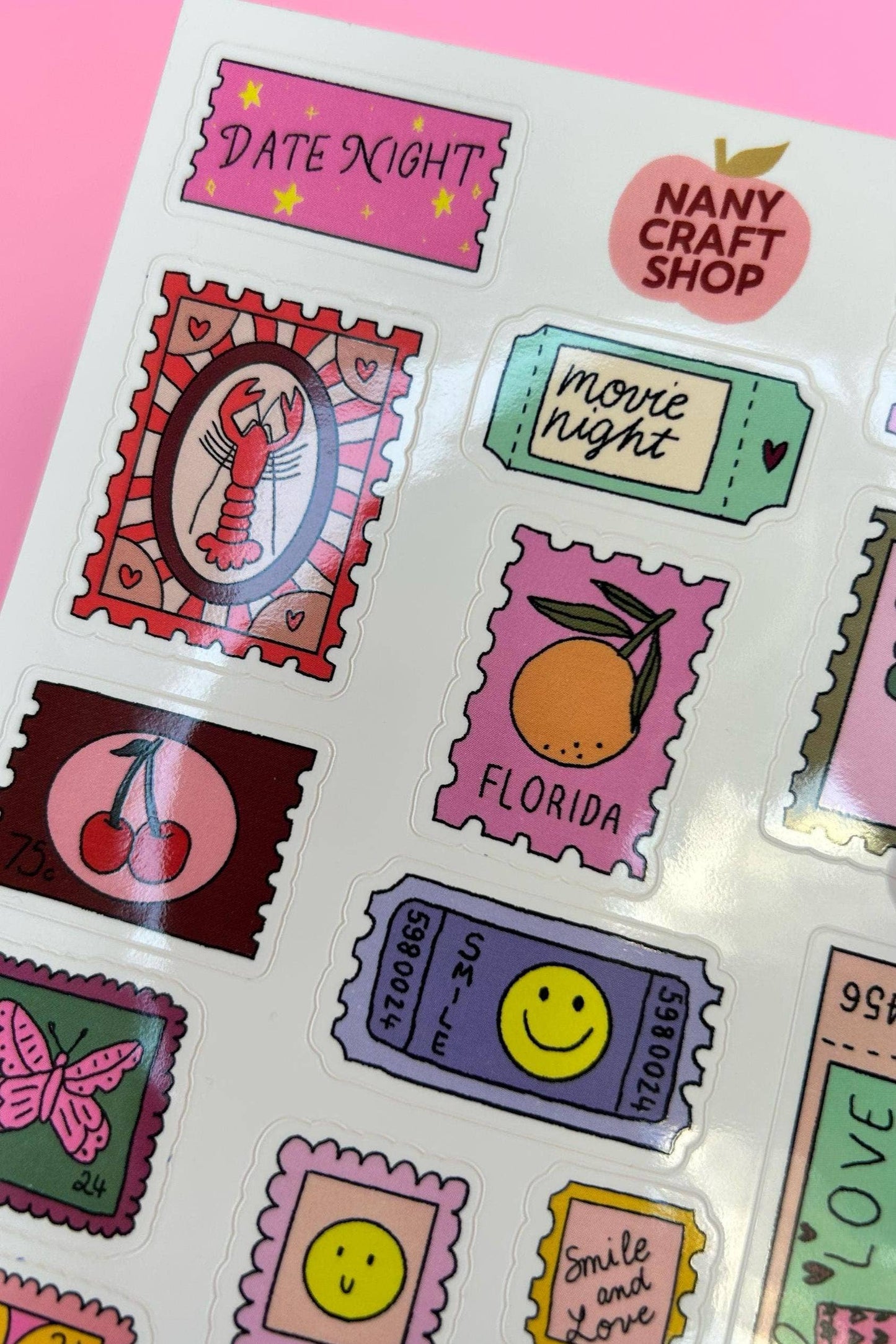 NanyCraftShop A6 Stamp Sticker Sheet