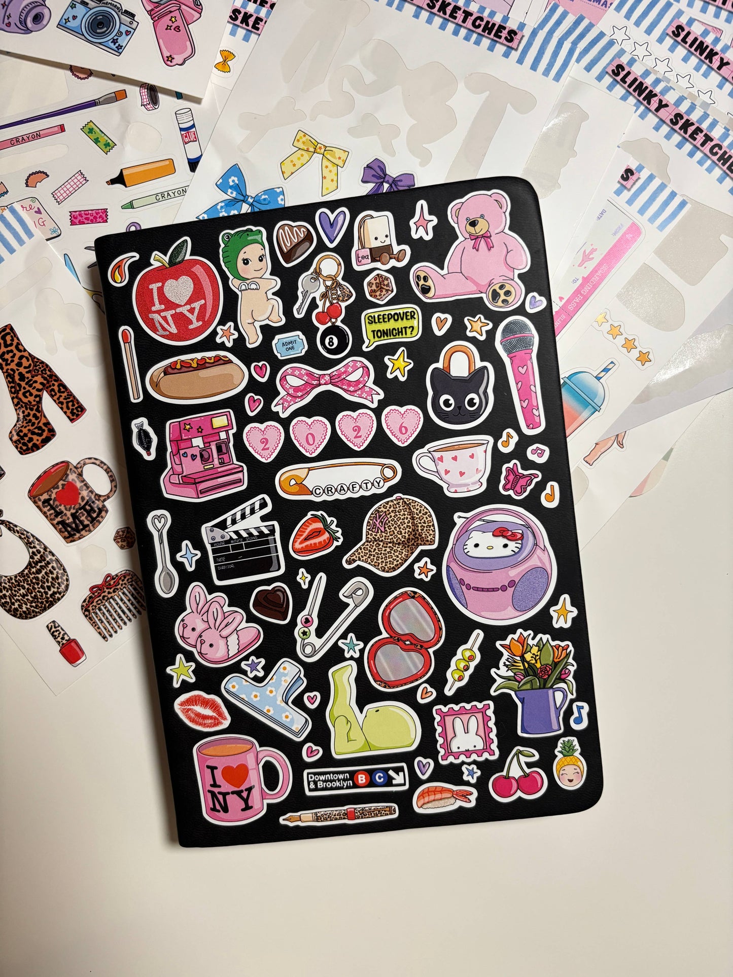 COMING SOON: Slinky Sketches - 00's Sleepover A6 Matte Sticker Sheet