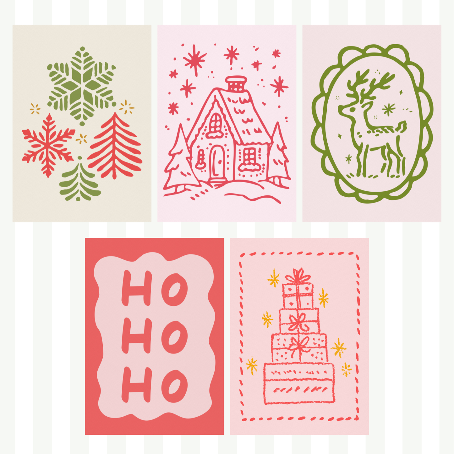 Christmas Themed Sticky Back Paper Pack