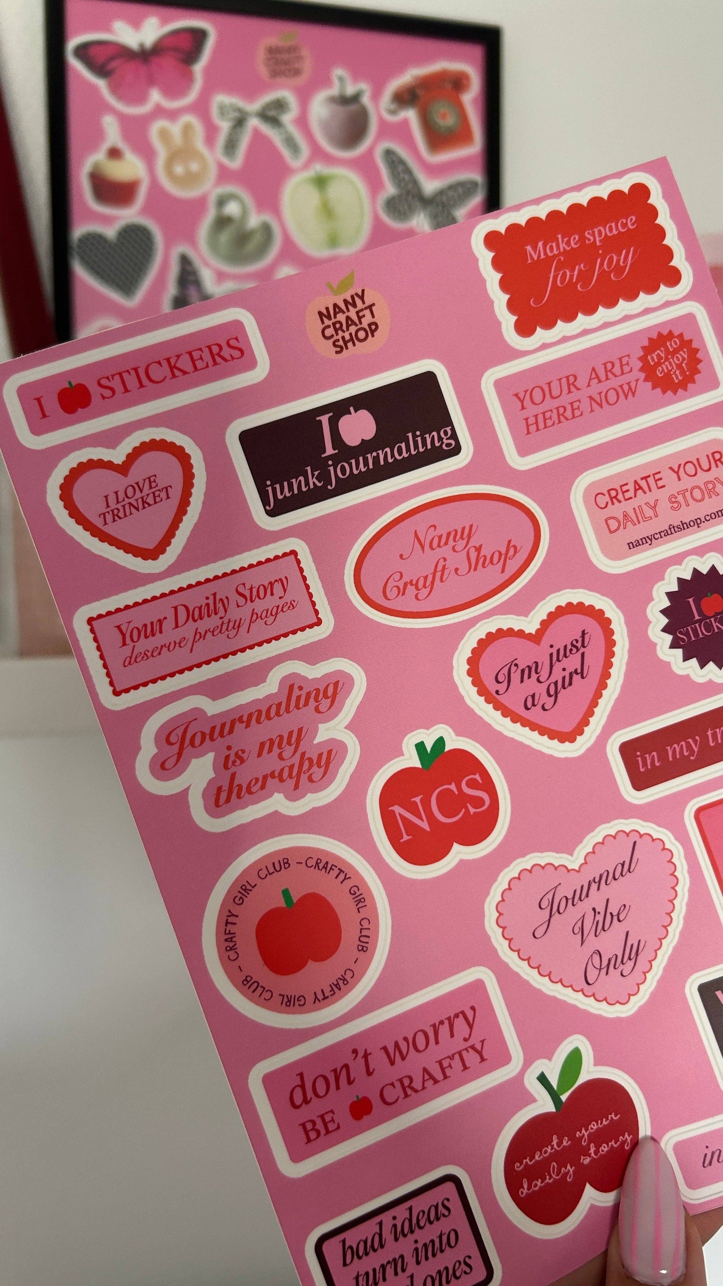 NanyCraftShop A5 Craft and Journaling Sticker Sheet