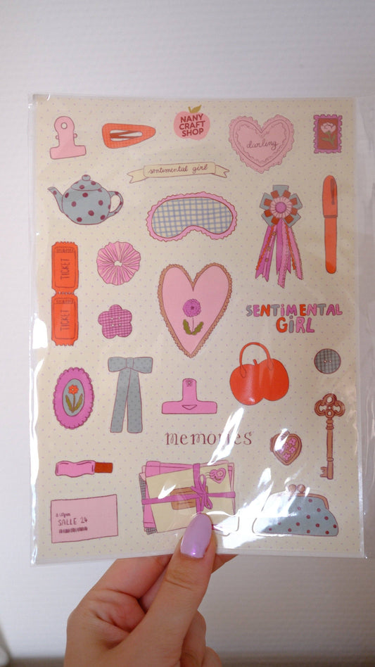 Nany Craft Shop - A5 Sentimental Girl Sticker Sheet